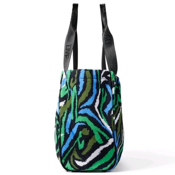 Diane Von Furstenberg X Target Disco Zebra Green Tote Bag NEW! - Picture 2 of 7